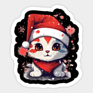 Christmas Cat - Winter Holiday Gift Sticker